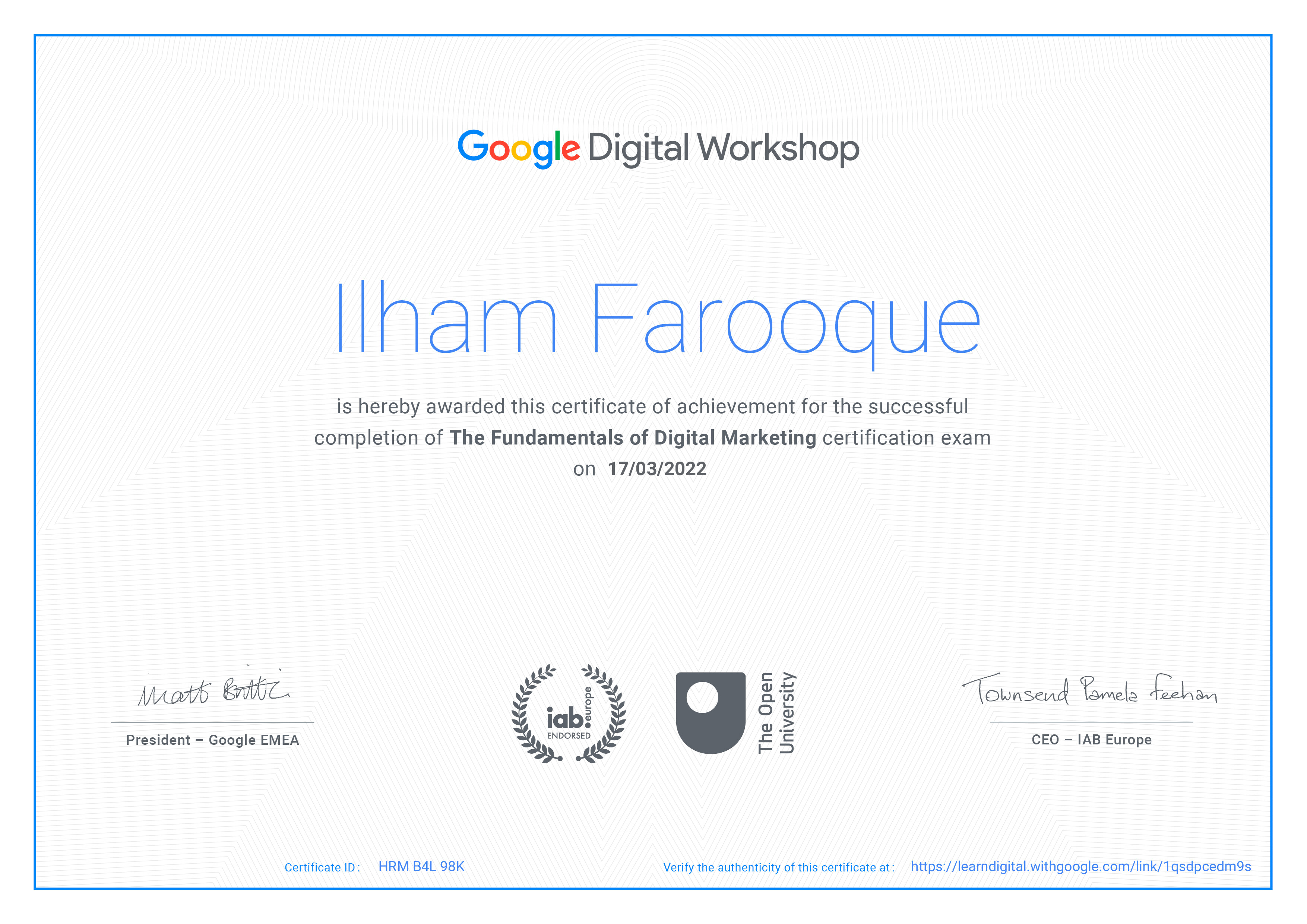 Certificate 3